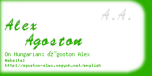 alex agoston business card